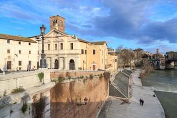 Fototapeta na wymiar Rome by the Tiber