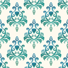 Watercolor seamless wallpapers in the style of Baroque . Vector Illustration
