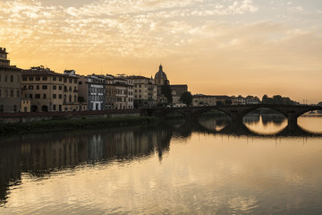 Arno river sunset, Florence, Italy