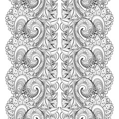 Vector Seamless Monochrome Floral Pattern