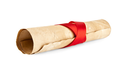 old paper with red ribbon