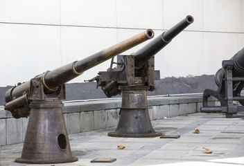 The old naval cannon near the Maritime Museum in Istanbul