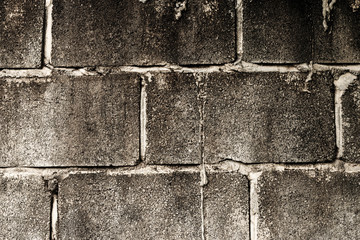 old amd black brick wall