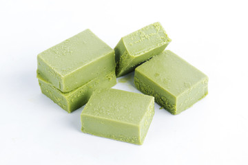 Group of powdered green tea chocolate