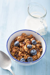 homemade healthy granola in bowl for breakfast