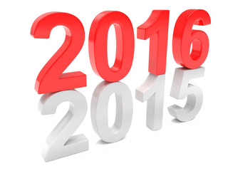 2015-2016 change new year 2016 isolated