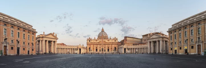 Sunrise over the St. Peters Basilica in Vatican City