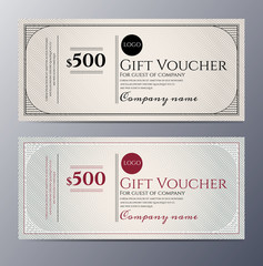 Gift voucher template with colorful pattern