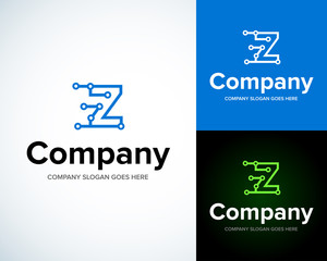Obraz premium Modern stylish logo with letter Z. Business Technology vector logotype design template. Creative concept icon. Corporate company identity.