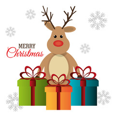 Merry christmas colorful card design