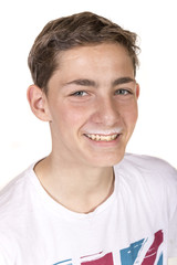 Obraz premium Teenage Boy With Milk Moustache