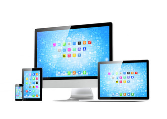 Ultimate web design, laptop, smartphone, tablet, computer, display