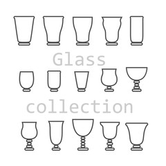 Glass collection - vector silhouette