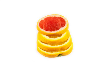 Fototapeta na wymiar cutting grapefruit and orange