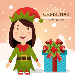 Merry christmas colorful card design