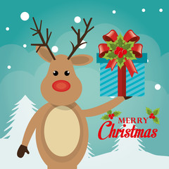 Merry christmas colorful card design