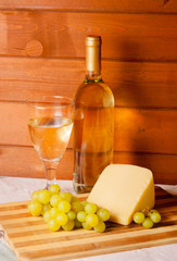 White wine, cheese, grape