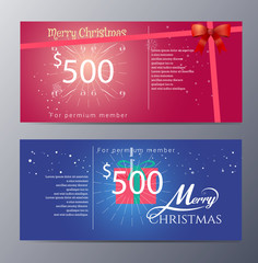 christmas Gift voucher template with colorful modern style