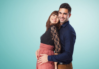 Happy young couple isolated