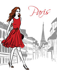 woman walking in Paris