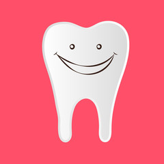 Vector Dental Care Illustration with a Healthy and Happy Tooth