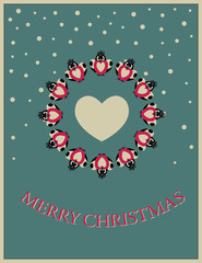 christmas card with bird