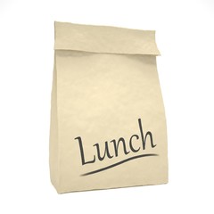Lunch bag on white