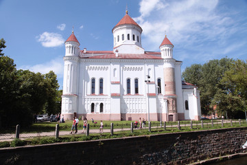 Fototapeta na wymiar Russian Orthodox church of Holy Mother of God, Vilnius, Lithuania