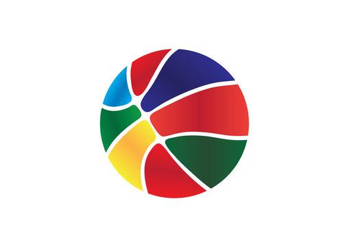 Colorful Basket Ball/Vector Basket Ball.Eight shapes with rounded corners inside and gradient.