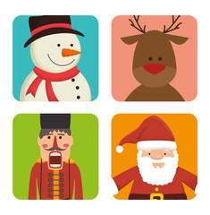 Fototapeta premium Merry christmas colorful card