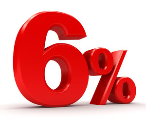 3d percentage of red on a white background