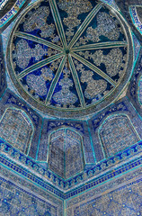 Dome of the mosque, oriental ornaments from Bukhara, Uzbekistan