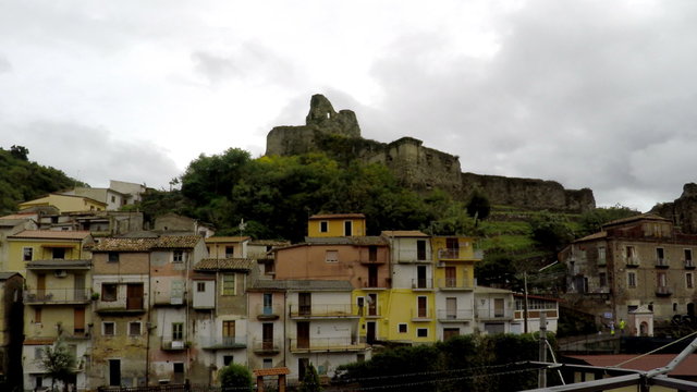 Old Norman's Castle, and Medieval City, Time Lapse FAST Lamezia Terme, Calabria, Italy, 4k
