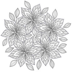 Pattern for coloring book. Ethnic, floral, retro, doodle, vector, tribal design element.