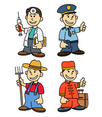 children professions.cartoon vector set