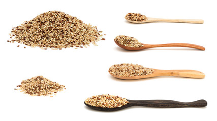 Raw brown rice isolated