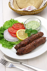 mutton seekh kabab with mint chutney