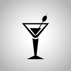 Glass of martini icon