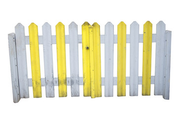 Wooden fence isolated on white background