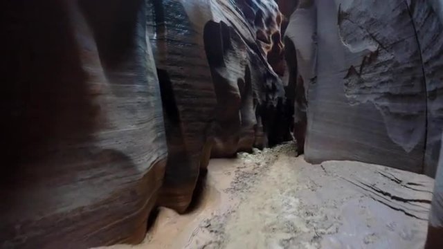 Buckskin Gorge slot canyon moving shot in southern Utah.