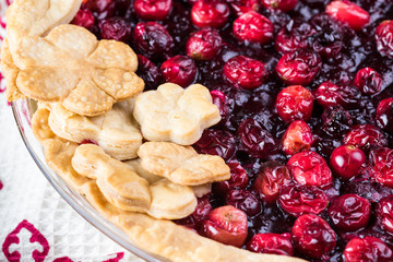 Homemade cranberry pie.