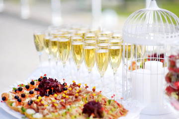 Wine glasses during some festive event
