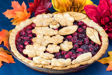 Homemade cranberry pie.