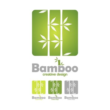 Abstract icon bamboo in square. Bamboo With Square Design Logo Icon