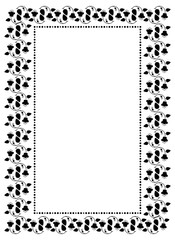 Silhouette frame with floral elements