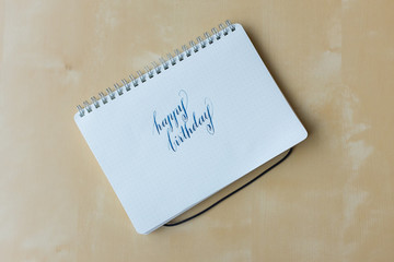 Happy birthday hand writing