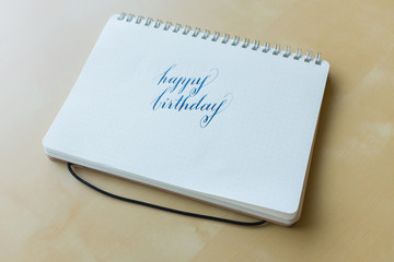 Happy birthday hand writing