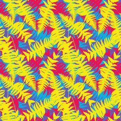 Fototapeta na wymiar Seamless pattern of fern leaves. illustration