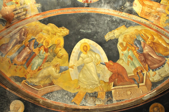 The world famous Anastasis fresco in the Chora Chapel 
