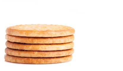 tower of biscuits isolated on a white background